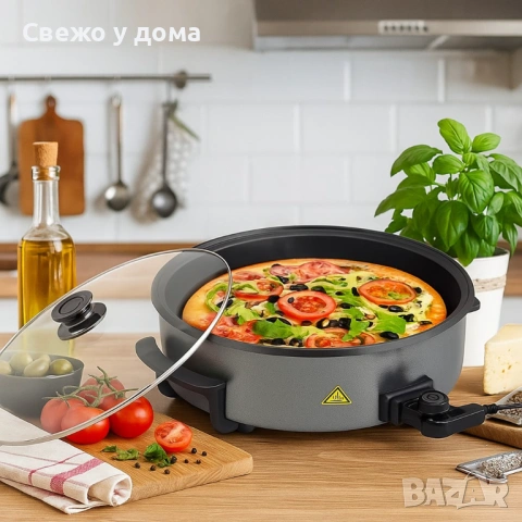 Многофункционален преносим електрически тиган Royalty Line RL-PP18214 - 42см НОВ с гаранция, снимка 6 - Мултикукъри - 53602705