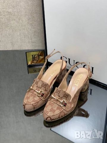 сандали на ток gucci , снимка 3 - Сандали - 50674014