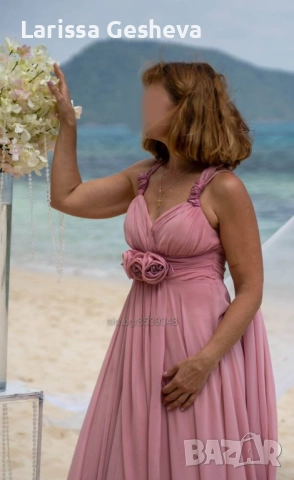 Страхотна рокля от естествен шифон за бал, сватба, парти, снимка 2 - Рокли - 52628282