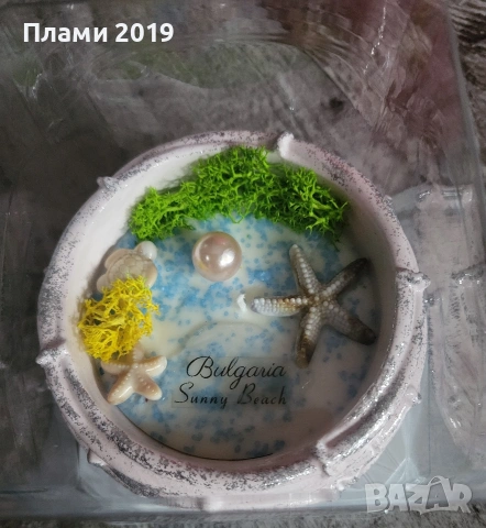 Ръчно изработена керамика с ароматна свещ със соев восък , снимка 3 - Други - 53653350