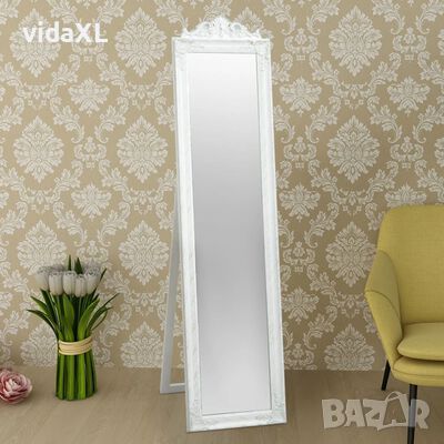 vidaXL Стенно огледало, бароков стил, 160x40 см, бяло（SKU:243691, снимка 1 - Огледала - 45982213