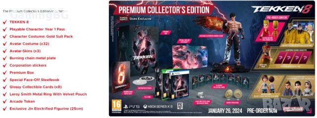 нова Tekken 8 Premium Collector's Edition Led фигура на Jin за PS5, снимка 3 - Игри за PlayStation - 45580711