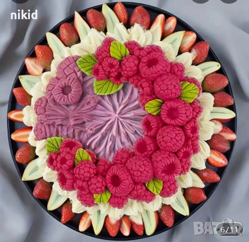 Голям полумесец полу венец малинов малини малина силиконов молд форма фондан шоколад гипс, снимка 3 - Форми - 51947355