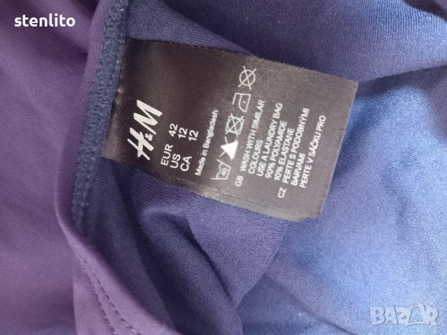 H&M Цял бански тъмно син цвят индиго размер 42, снимка 11 - Бански костюми - 46786837