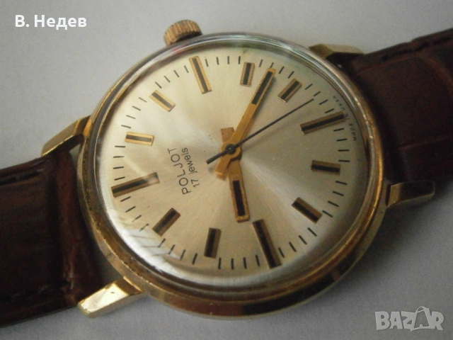POLJOT, Au 10, cal. 2609, 17 jewels, 35мм каса, USSR, снимка 3 - Мъжки - 50122684