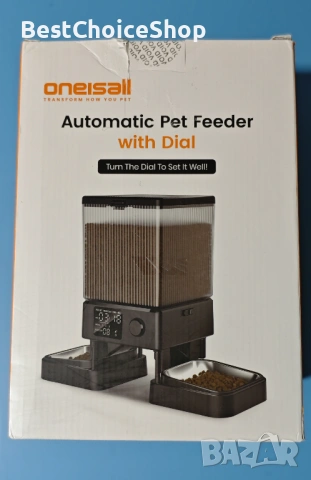 Автоматична хранилка за котки и кучета Oneisall 5L с 2 купи, гласов рекордер, автоматичен дозатор, снимка 2 - За котки - 53842370