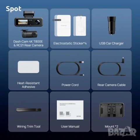70mai T800E 3в1 видеорегистратор, снимка 6 - Аксесоари и консумативи - 53167232