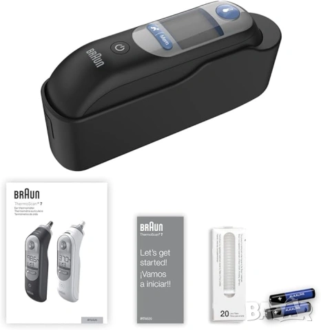 Термометър Braun Thermoscan 7 Нов нарушена опакова. Бял или черен, снимка 10 - Други - 53375852