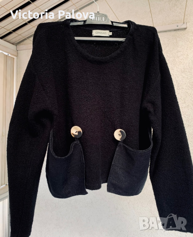 Дизайнерска блуза кроп GRIZAS , снимка 2 - Блузи с дълъг ръкав и пуловери - 44958953