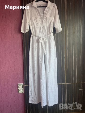 Бяла дълга рокля, снимка 1 - Рокли - 46086587