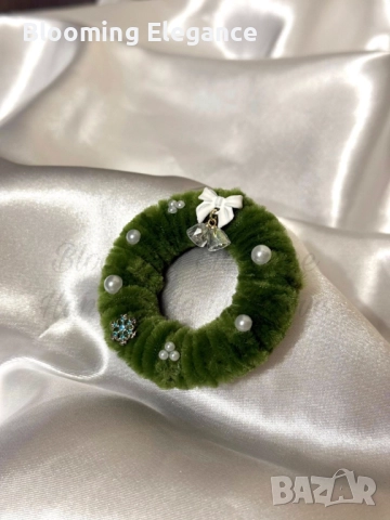 Коледни мини венчета от плюшена тел, снимка 3 - Коледни подаръци - 52472123