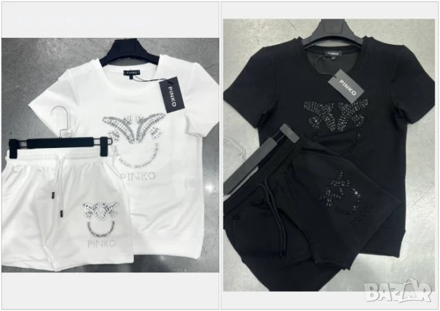 Pinko Дамски Летен Комплект С Бродирано Лого👚🩳Дамски Къс Екип Пинко - 2 Цвята Код A645