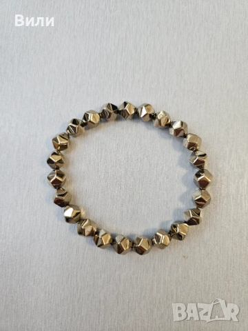 Гривна от естествен пирит, снимка 3 - Гривни - 54204145