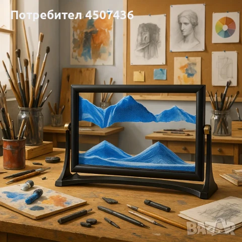 Стъклен пясъчен арт-Свободно стояща динамична 3D картина с движещ се пясък, декорация за дома и офис, снимка 10 - Декорация за дома - 50797310