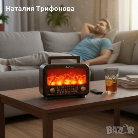 Соларно преносимо радио  FP-2393-S - тип камина с горящи пламъци, снимка 4 - Други стоки за дома - 53401432