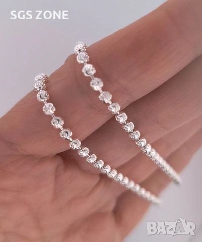 Сребърна верижка от Италия с родиево покритие, снимка 7 - Колиета, медальони, синджири - 53109189