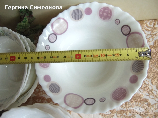 Осем купи френски аркопал, снимка 7 - Чинии - 52641726