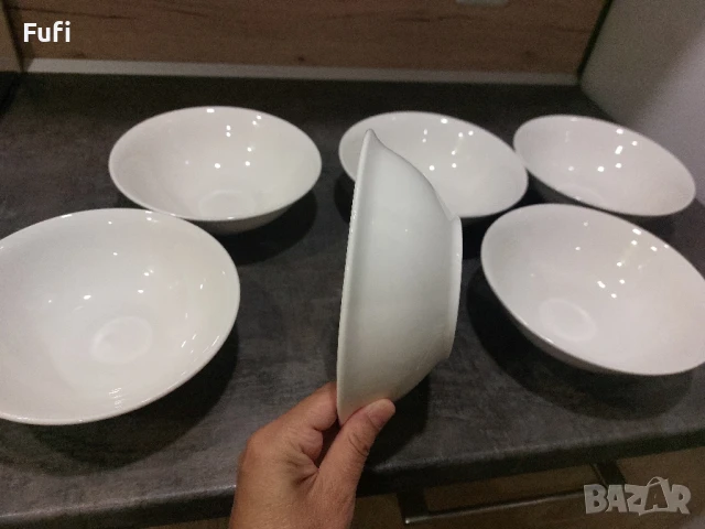 15 лв, за 6 броя купи , порцелан, вместимост 650 мл, с етикет , снимка 3 - Чинии - 51373725