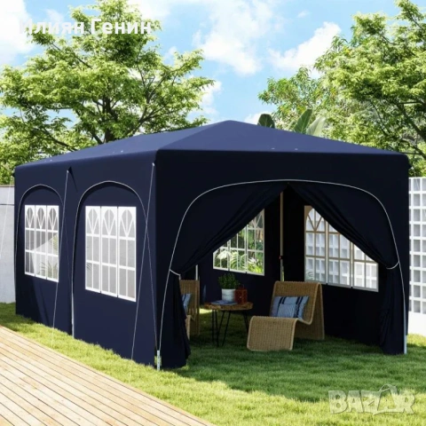 Сгъваем беседка Outsunny 3 x 6 м със странични стени, UPF50+ , снимка 10 - Градински мебели, декорация  - 53466437