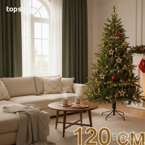 Коледна елха с шишарки и метална стойка – естествена визия, снимка 5 - Декорация за дома - 52339240