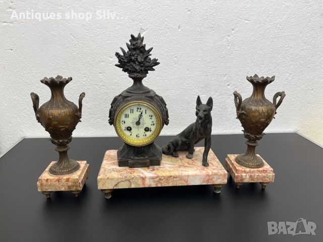 Френски каминен часовник. №5551, снимка 1 - Антикварни и старинни предмети - 46387555
