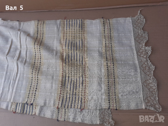 Автентичен тъкан кенарен месал с дантела , обредна кърпа, снимка 2 - Антикварни и старинни предмети - 52249041