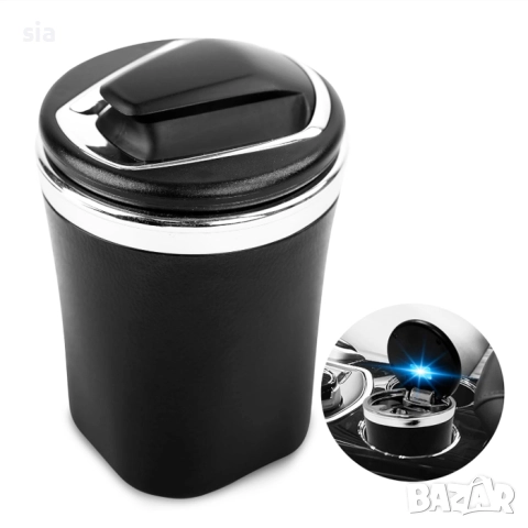 Пепелник за кола, черен, 76 х 100 мм, снимка 3 - Аксесоари и консумативи - 42324256