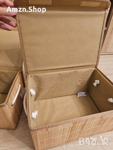Бамбукови кошници за съхранение кош за съхранение бамбук 2бр. , снимка 6 - Други стоки за дома - 46011103