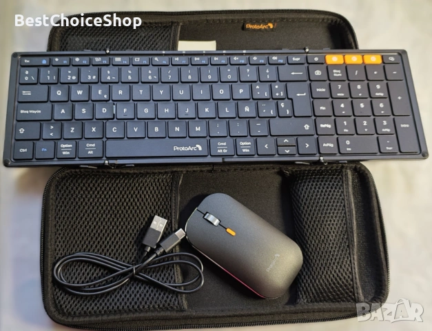 Комплект сгъваема безжична клавиатура и мишка ProtoArc XKM01