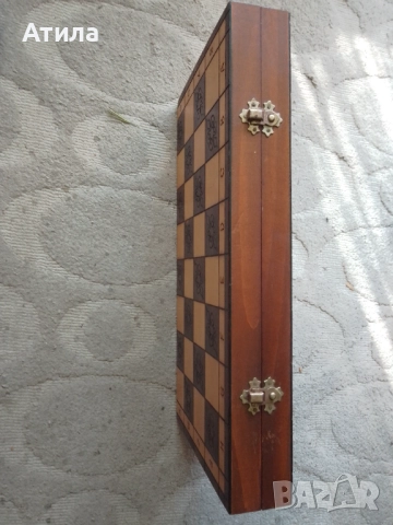 шах дървен гравиран 41/41 см, снимка 5 - Декорация за дома - 51816873