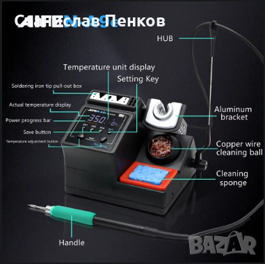 Станция за запояване AIFEN A9E + цена за дръжка и върхове., снимка 6 - Други инструменти - 54176084
