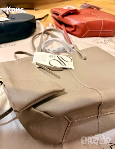 Голяма кожена чанта Polene в три цвята., снимка 11 - Чанти - 52842157