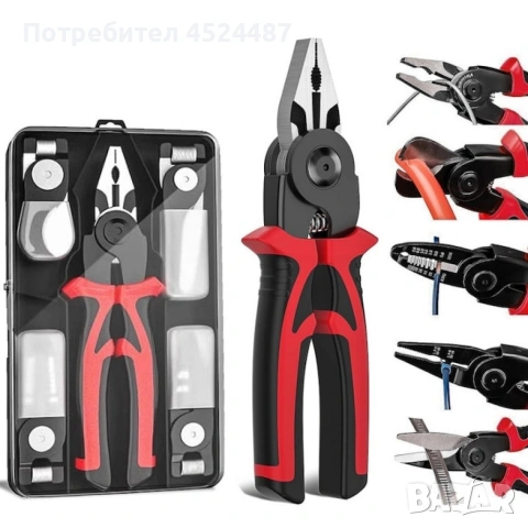 Многофункционални клещи 5 в 1, снимка 7 - Клещи - 53666107