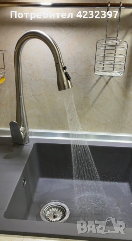 Смесител за кухня с душ Blandini Laveo Inox, снимка 2 - Смесители - 53921502