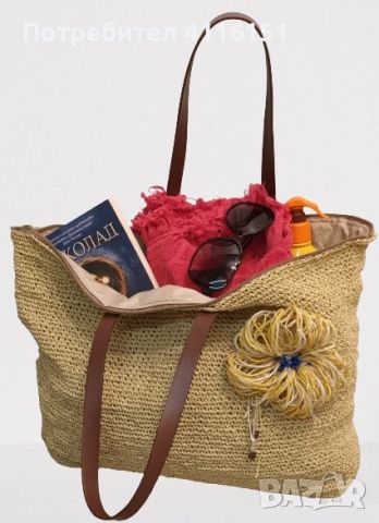 Плетена ръчно, нова чанта - лятна градска, плажна, снимка 3 - Чанти - 46011783