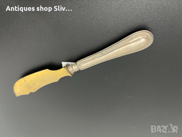 Стар сладкарски сребрен нож. №5352, снимка 6 - Антикварни и старинни предмети - 45667703