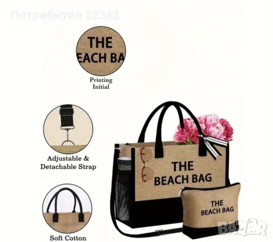 Комплект летни, плажни чанти, снимка 3 - Чанти - 50560822