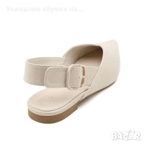 Бежови обувки Slingback с отворена пета- Gracey Beige 11665, снимка 4 - Дамски ежедневни обувки - 53534565