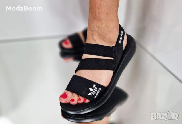 💥НАМАЛЕНИ💥 Adidas стилни черни дамски сандали , снимка 3 - Сандали - 46088269