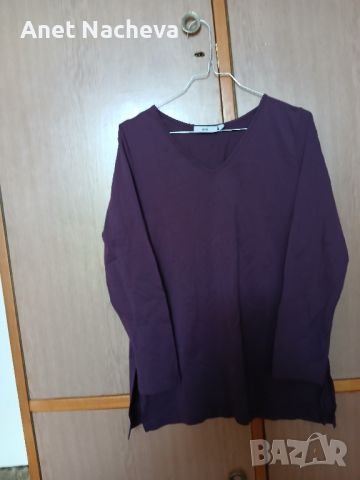 Дамска блуза с дълъг ръкав тъмно лилава, снимка 4 - Блузи с дълъг ръкав и пуловери - 46439335