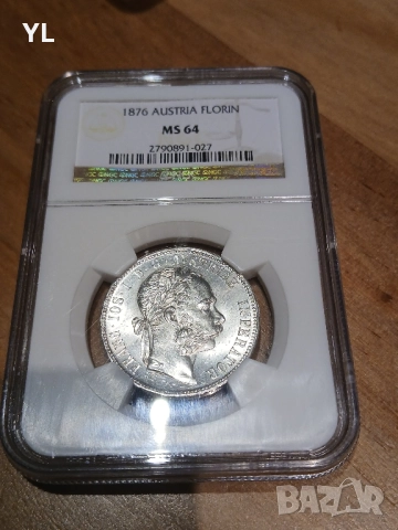Флорин ,Австрия 1876 ,NGC MS64, снимка 1