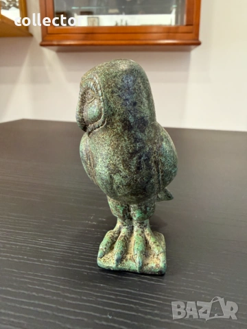 Бронзова статуетка на сова. №7920, снимка 2 - Колекции - 53697093