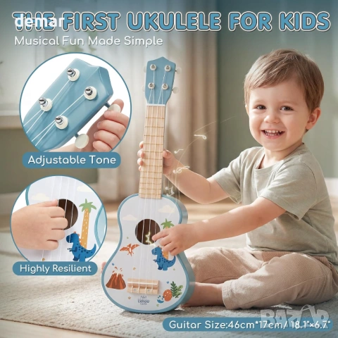 Комплект дървени детски музикални инструменти Lehoo Castle Dinosaur, снимка 3 - Музикални играчки - 54037841