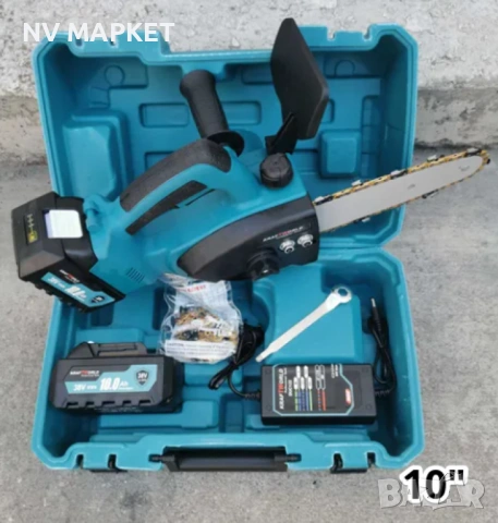 Акумулаторна резачка за дърва с маслен филтър,2х36V 10Ah,с акумулаторен верижен трион с двойна батер, снимка 8 - Градинска техника - 53839498