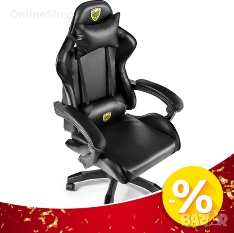 ПРОМО!!! Премиум геймърски стол с масажна функция, поставка за крака