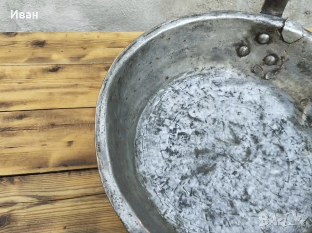 Голям меден тиган , снимка 6 - Антикварни и старинни предмети - 53503418