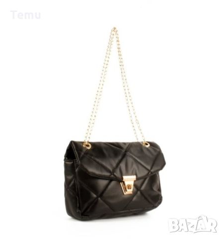 Дамска ватирана мека чанта в стилен дизайн и дръжка тип синджир, снимка 2 - Чанти - 45664156