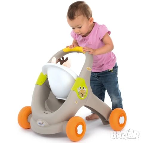 Детска количка за бутане/проходилка Smoby MiniKiss 3 в 1, снимка 3 - Детски колички - 46450128