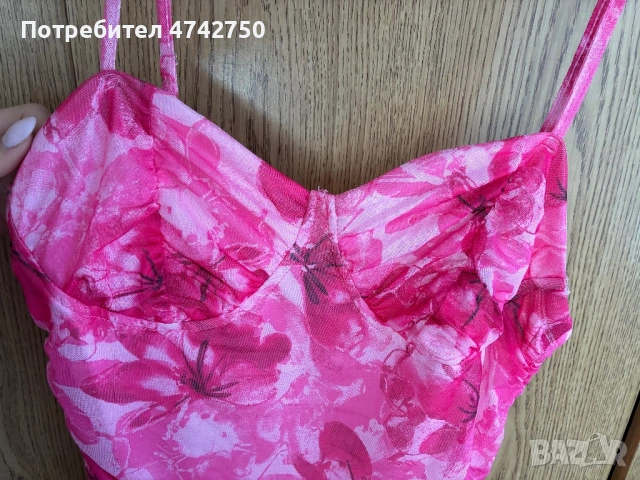 Флорална розова рокля, снимка 5 - Рокли - 53560455