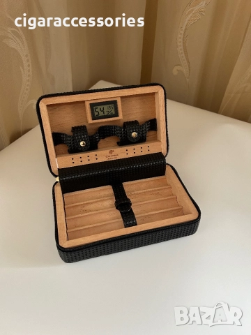 Преносим COHIBA хумидор за пури с дигитален хигрометър, снимка 1 - Табакери - 51944954